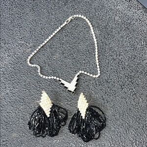 Elegant Black and Silver Jewelry Set